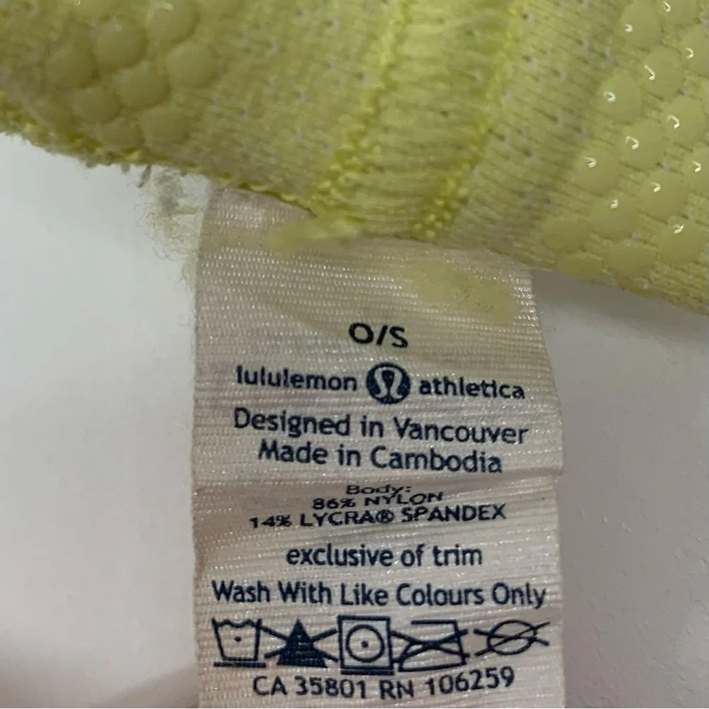 Lululemon Black & White Stripe & Lemon Yellow + Zara Boho String Headband Lot